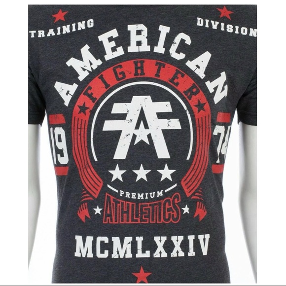 AMERICAN FIGHTER Dalton Black Red Athletic Fit Mens Crewneck T-shirt S-3XL NWT - Picture 5 of 9